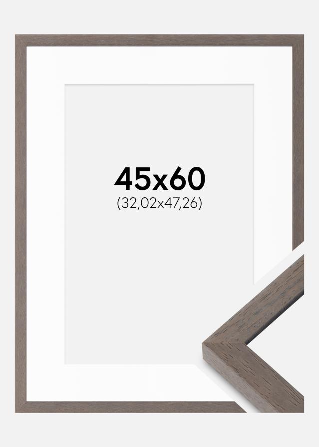 Cadre Hermes Gris 45x60 cm - Passe-partout Blanc 13x19 inches