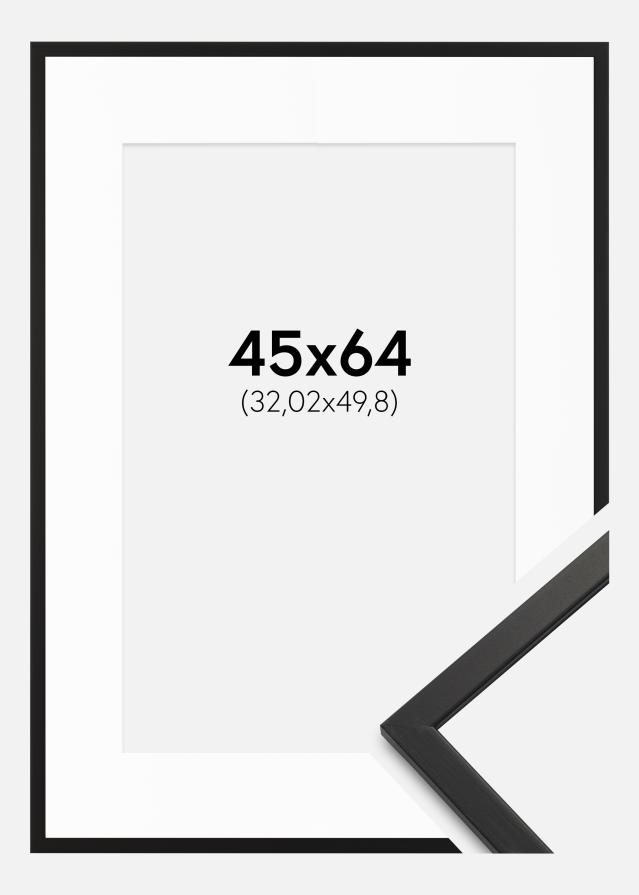 Cadre Edsbyn Noir 45x64 cm - Passe-partout Blanc 13x20 inches