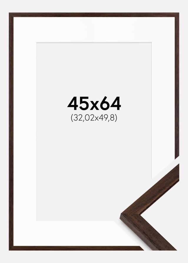 Cadre Edsbyn Noyer 45x64 cm - Passe-partout Blanc 13x20 inches