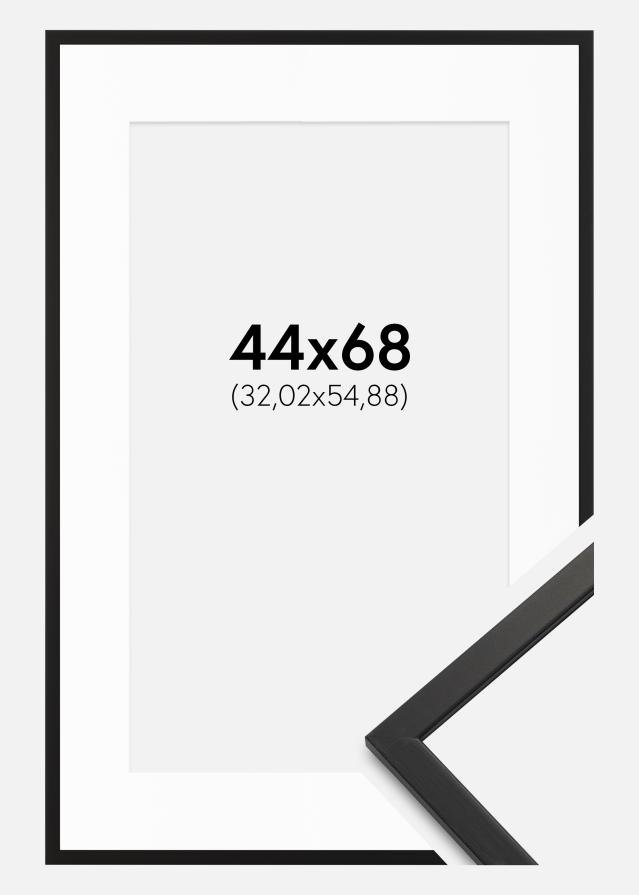 Cadre Edsbyn Noir 44x68 cm - Passe-partout Blanc 13x22 inches