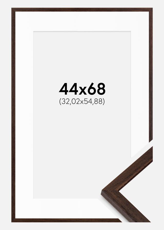 Cadre Edsbyn Noyer 44x68 cm - Passe-partout Blanc 13x22 inches