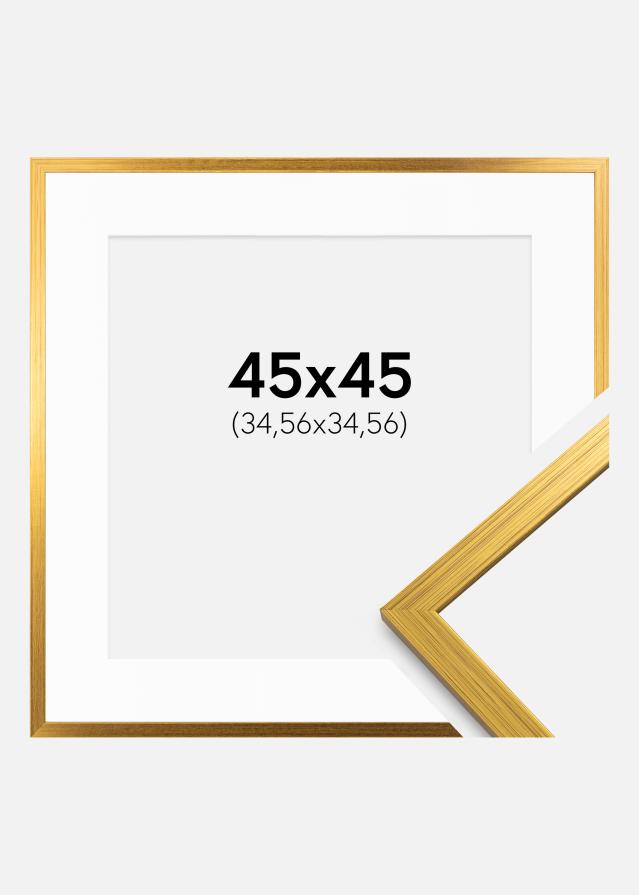Cadre Edsbyn Or 45x45 cm - Passe-partout Blanc 14x14 inches