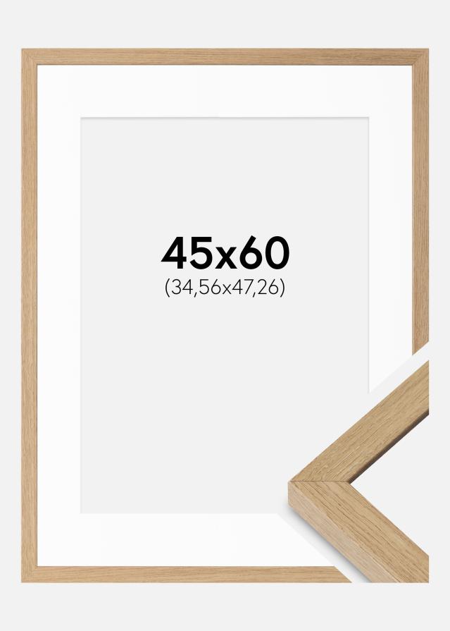 Cadre Hermes Chêne Naturel 45x60 cm - Passe-partout Blanc 14x19 inches