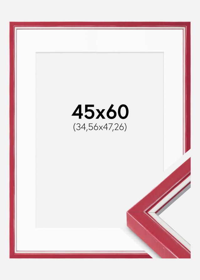 Cadre Diana Rouge 45x60 cm - Passe-partout Blanc 14x19 inches