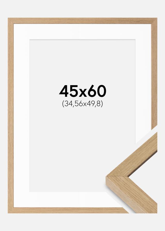 Cadre Hermes Chêne Naturel 45x60 cm - Passe-partout Blanc 14x20 inches