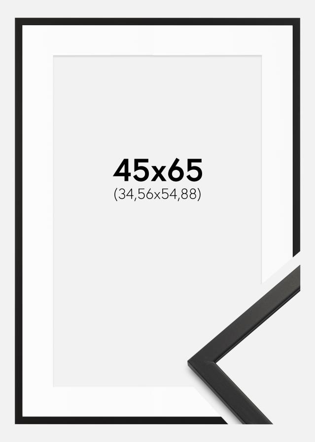 Cadre Edsbyn Noir 45x65 cm - Passe-partout Blanc 14x22 inches