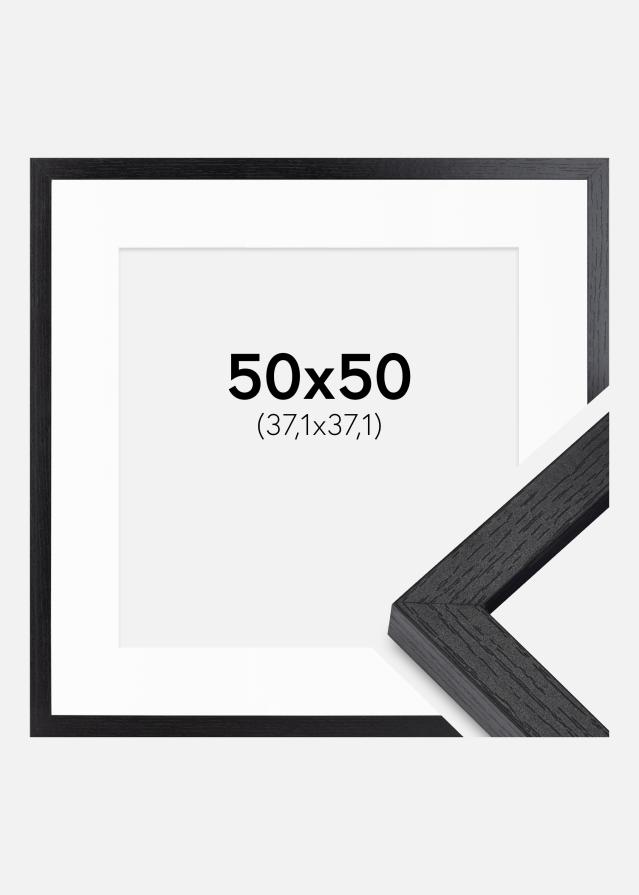 BGA Cadre boîte Noir 50x50 cm - Passe-partout Blanc 15x15 inches