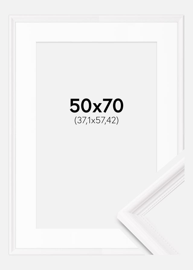 Cadre Gala Blanc 50x70 cm - Passe-partout Blanc 15x23 inches