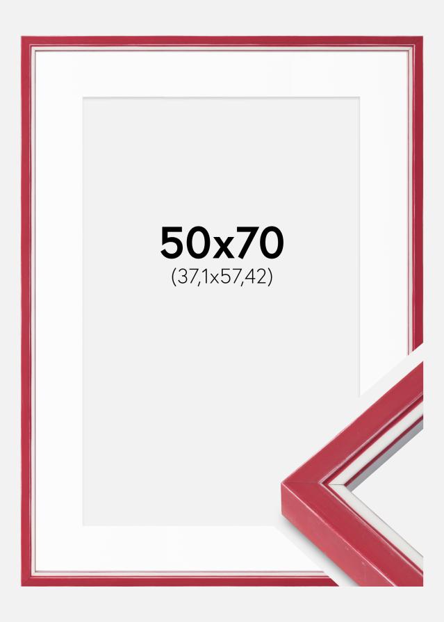 Cadre Diana Rouge 50x70 cm - Passe-partout Blanc 15x23 inches