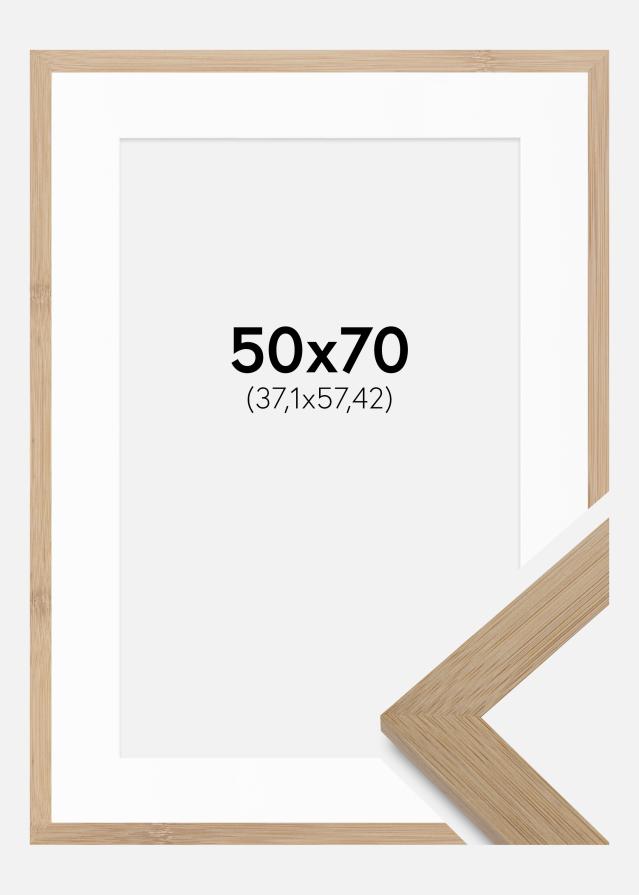 Cadre Hoei Bambou 50x70 cm - Passe-partout Blanc 15x23 inches