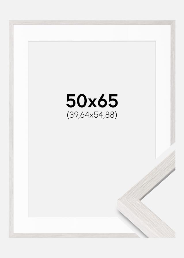 Cadre Ares Chêne Blanc 50x65 cm - Passe-partout Blanc 16x22 inches