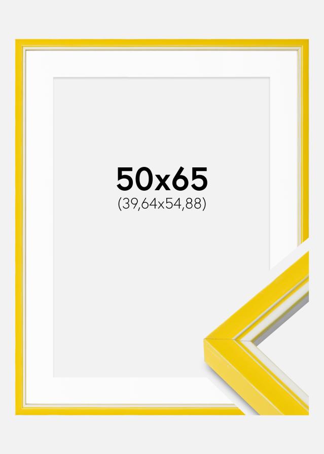 Cadre Diana Jaune 50x65 cm - Passe-partout Blanc 16x22 inches