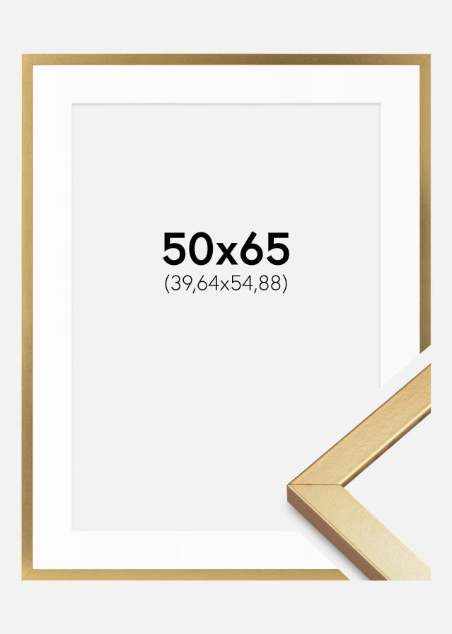 Cadre Minerva Or 50x65 cm - Passe-partout Blanc 16x22 inches