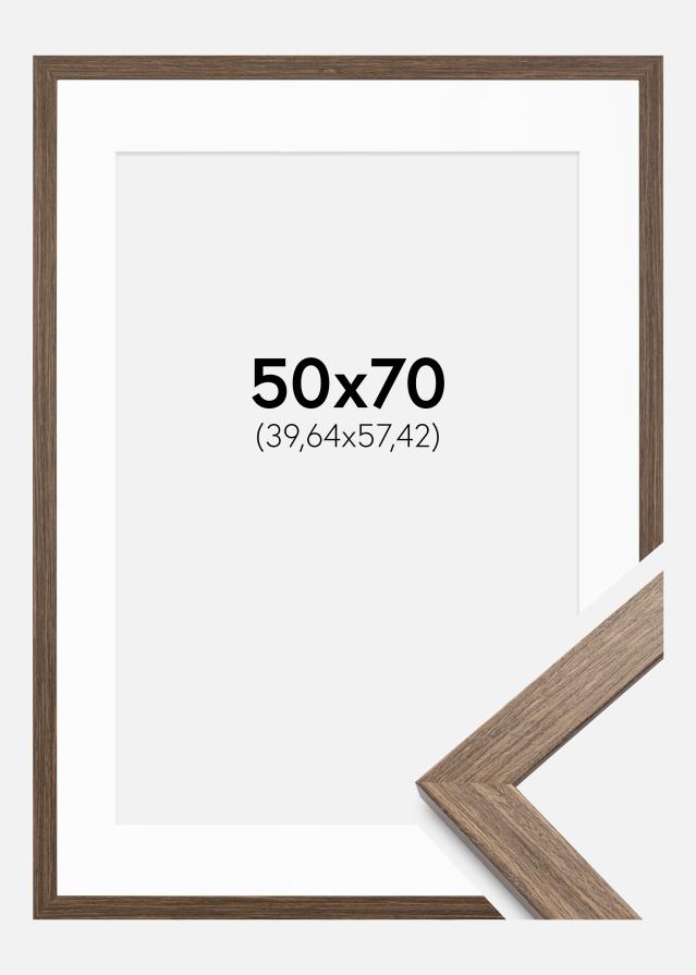 Cadre Stilren Froid Marron 50x70 cm - Passe-partout Blanc 16x23 inches