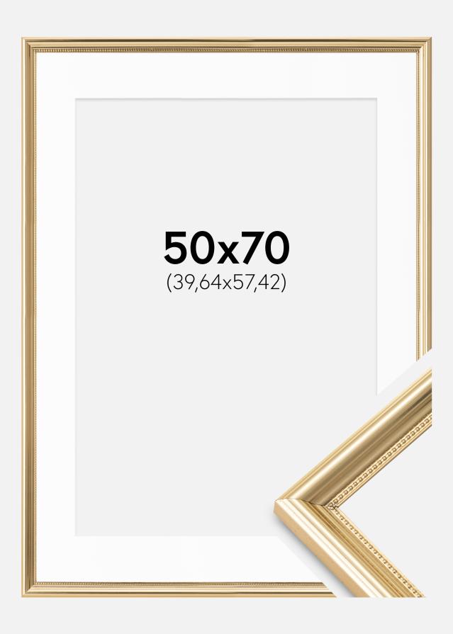 Cadre Gala Or 50x70 cm - Passe-partout Blanc 16x23 inches