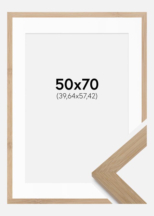 Cadre Hoei Bambou 50x70 cm - Passe-partout Blanc 16x23 inches