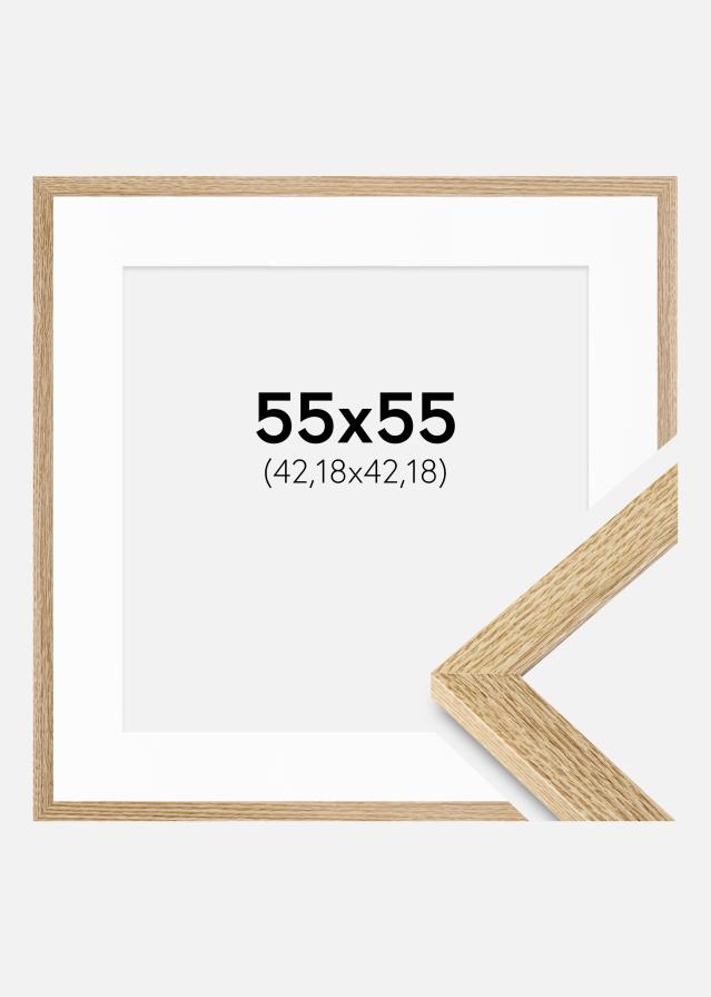 Cadre Selection Chêne 55x55 cm - Passe-partout Blanc 17x17 inches