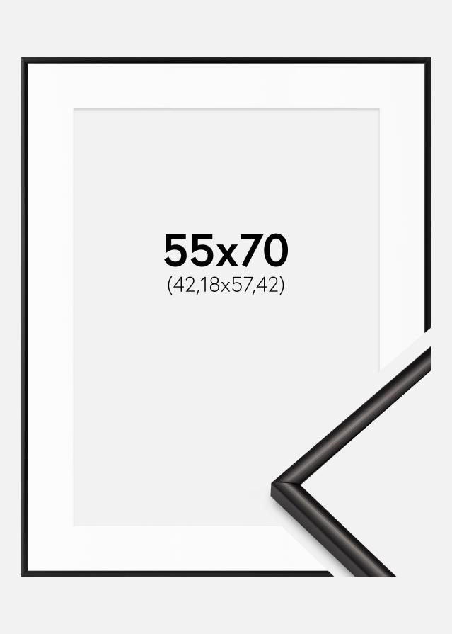 Cadre Scandi Mat Noir 55x70 cm - Passe-partout Blanc 17x23 inches