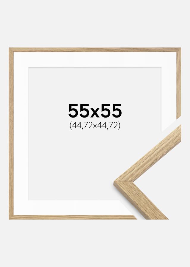 Cadre Trendy Chêne 55x55 cm - Passe-partout Blanc 18x18 inches