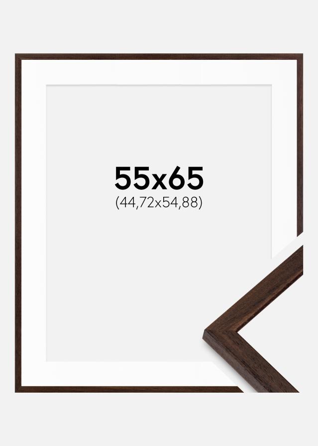 Cadre Edsbyn Noyer 55x65 cm - Passe-partout Blanc 18x22 inches