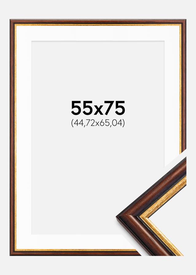 Cadre Siljan Marron 55x75 cm - Passe-partout Blanc 18x26 inches