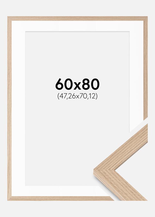 Cadre BGA Classic Chêne 60x80 cm - Passe-partout Blanc 19x28 inches