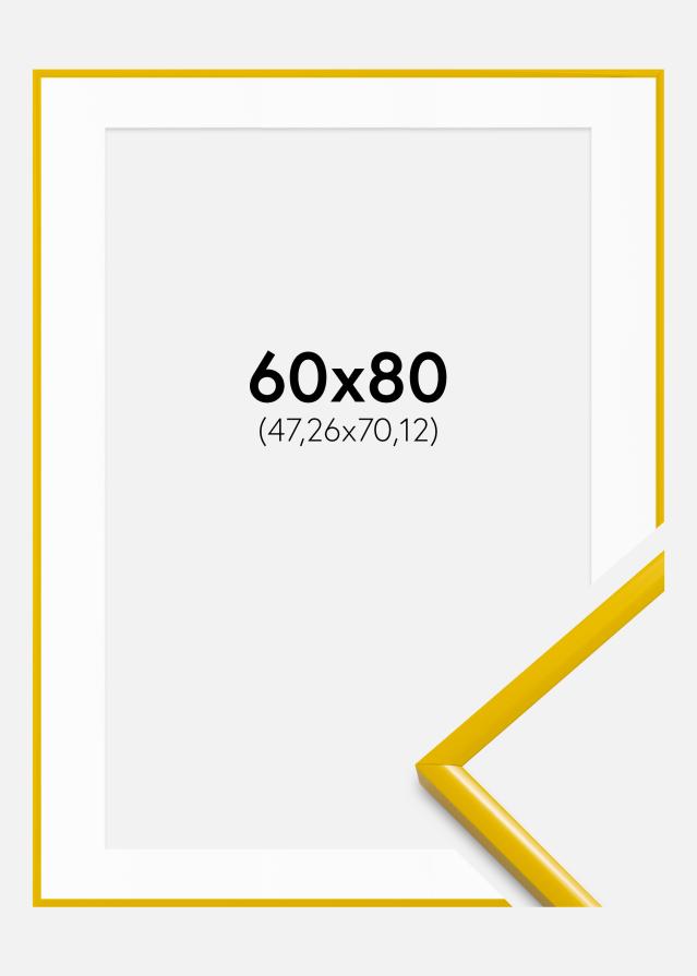 Cadre New Lifestyle Jaune 60x80 cm - Passe-partout Blanc 19x28 inches