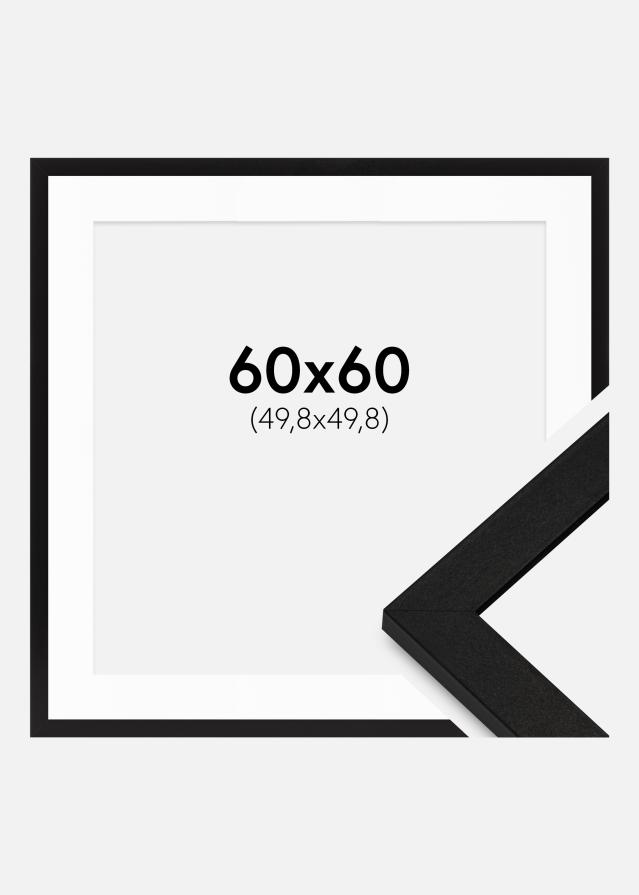 Cadre BGA Classic Noir 60x60 cm - Passe-partout Blanc 20x20 inches