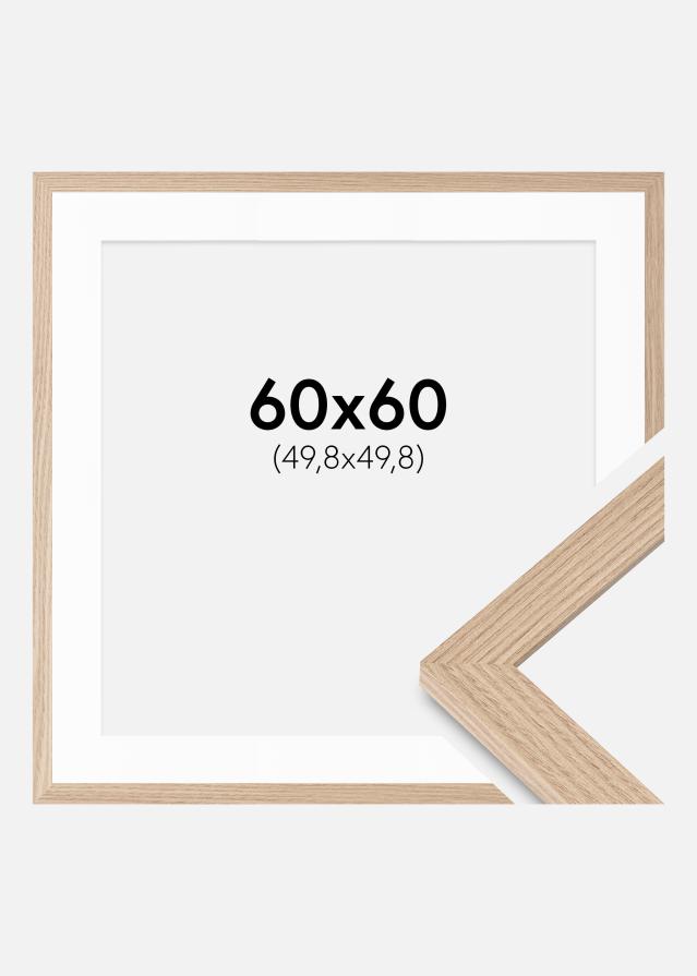 Cadre BGA Classic Chêne 60x60 cm - Passe-partout Blanc 20x20 inches