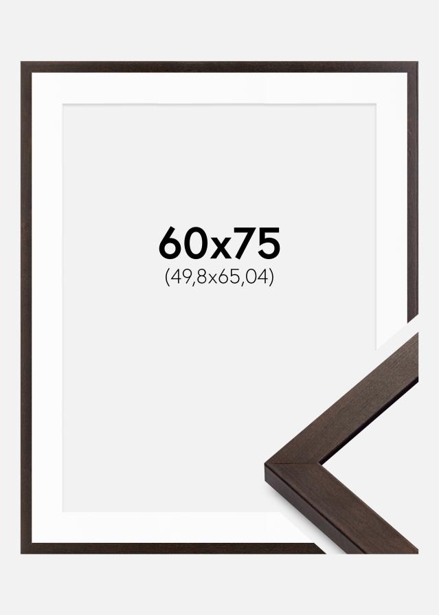 Cadre Selection Noyer 60x75 cm - Passe-partout Blanc 20x26 inches