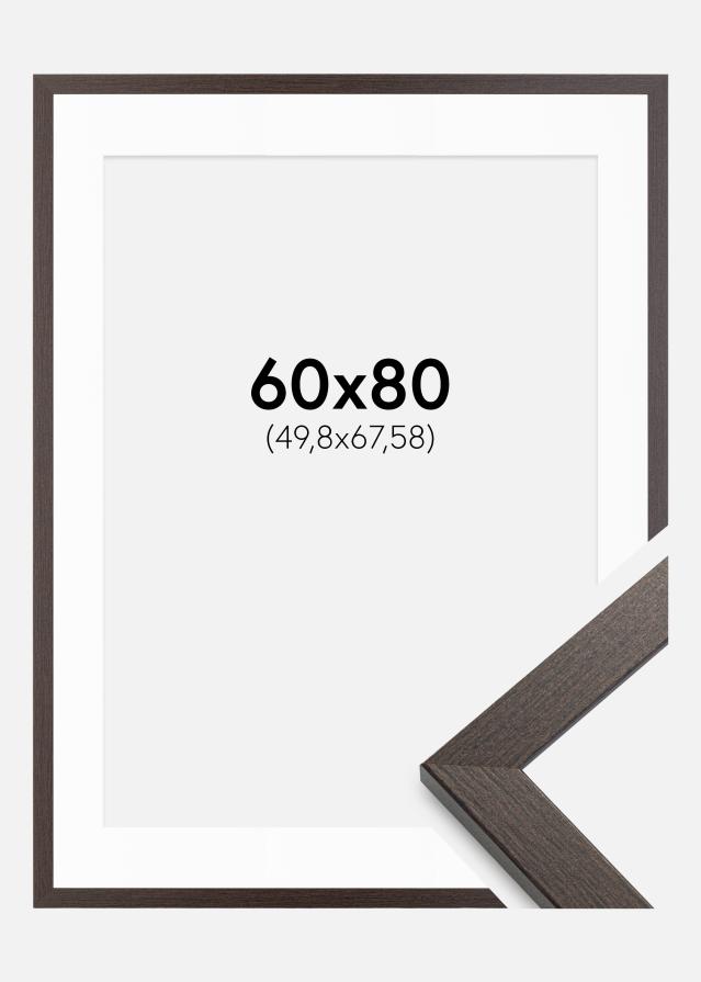 Cadre Stilren Wenge 60x80 cm - Passe-partout Blanc 20x27 inches