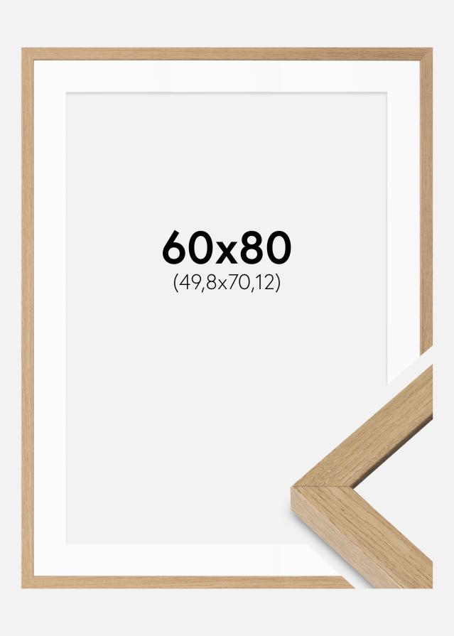 Cadre Hermes Chêne Naturel 60x80 cm - Passe-partout Blanc 20x28 inches