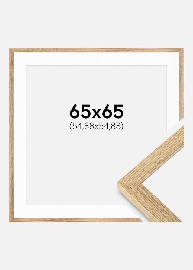 Cadre Selection Chêne 65x65 cm - Passe-partout Blanc 22x22 inches
