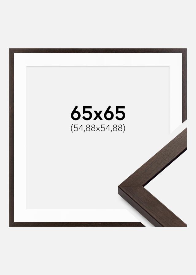 Cadre Selection Noyer 65x65 cm - Passe-partout Blanc 22x22 inches