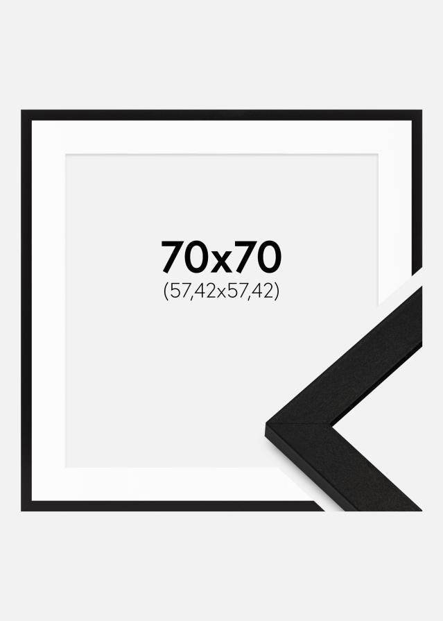 Cadre BGA Classic Noir 70x70 cm - Passe-partout Blanc 23x23 inches