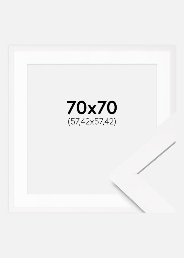 Cadre BGA Classic Blanc 70x70 cm - Passe-partout Blanc 23x23 inches