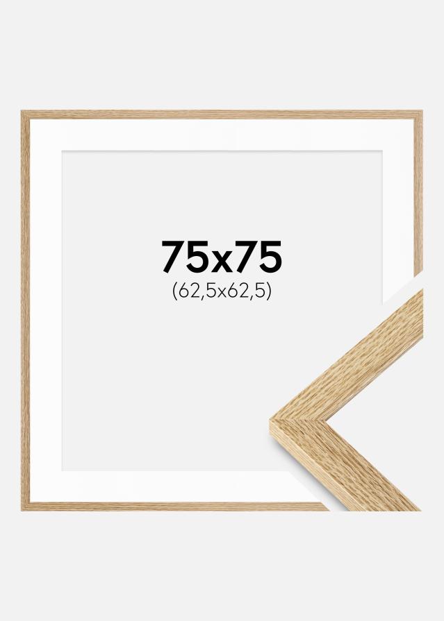 Cadre Selection Chêne 75x75 cm - Passe-partout Blanc 25x25 inches