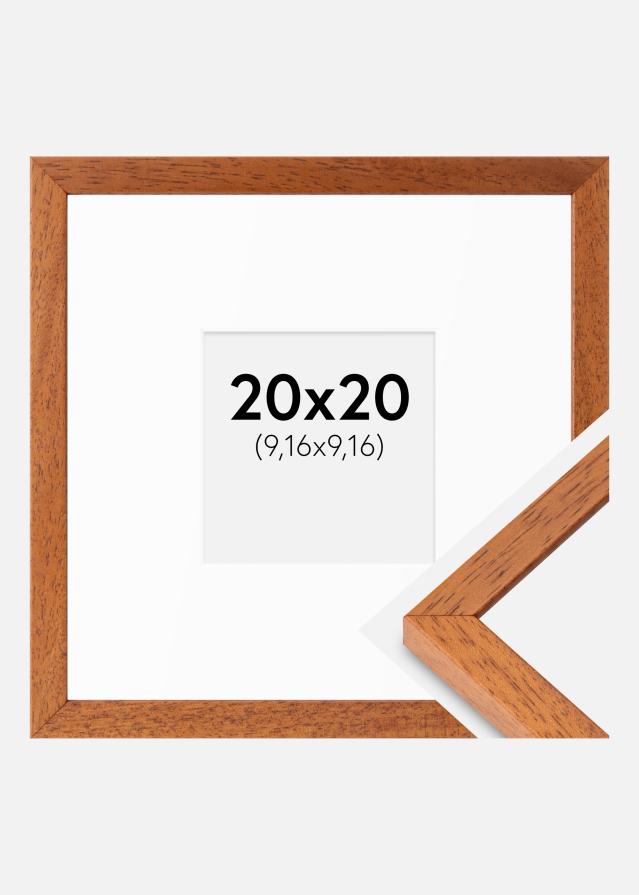 Cadre Ares Cerise 20x20 cm - Passe-partout Blanc 4x4 inches