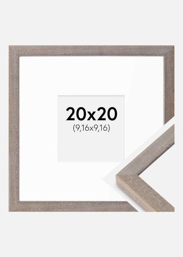 Cadre Ares Gris 20x20 cm - Passe-partout Blanc 4x4 inches