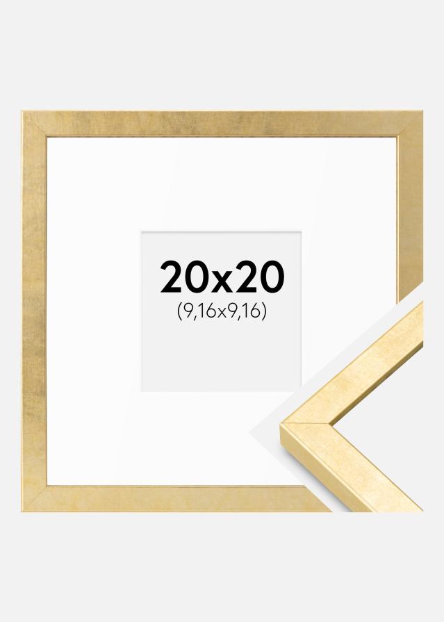 Cadre Ares Or 20x20 cm - Passe-partout Blanc 4x4 inches
