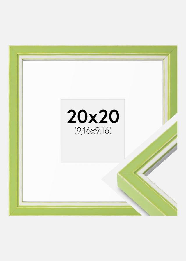 Cadre Diana Vert clair 20x20 cm - Passe-partout Blanc 4x4 inches