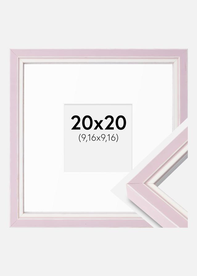 Cadre Diana Rose 20x20 cm - Passe-partout Blanc 4x4 inches