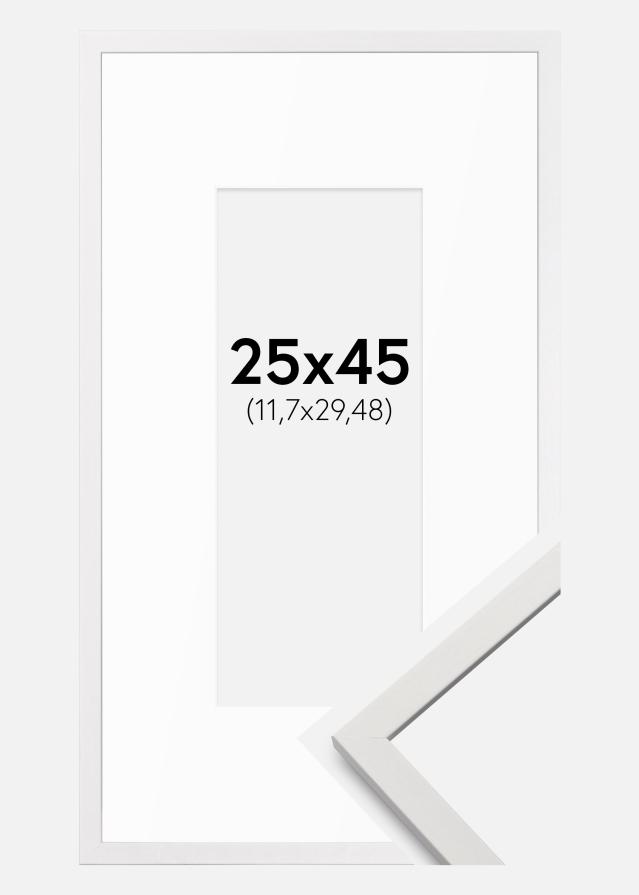 Cadre Edsbyn Blanc 25x45 cm - Passe-partout Blanc 5x12 inches