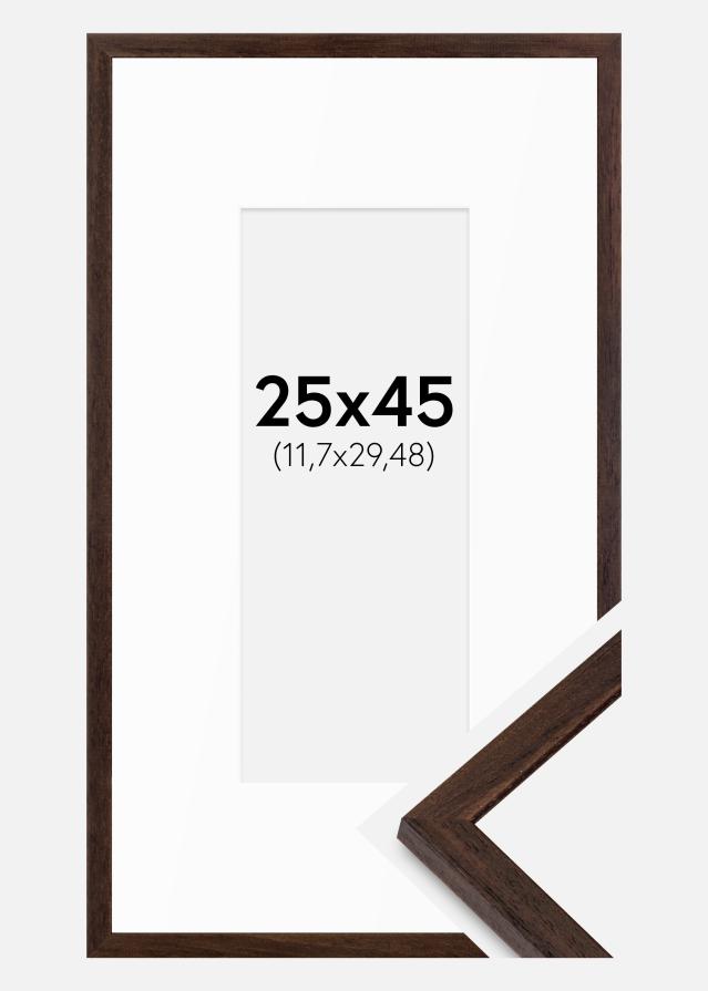 Cadre Edsbyn Noyer 25x45 cm - Passe-partout Blanc 5x12 inches