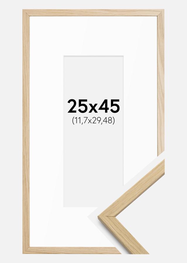 Cadre Edsbyn Chêne 25x45 cm - Passe-partout Blanc 5x12 inches