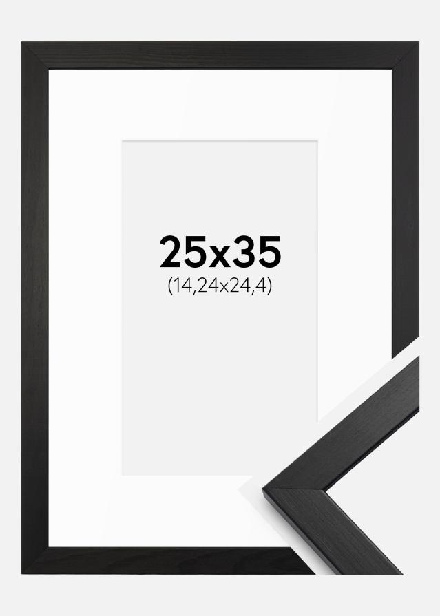 Cadre Stilren Noir 25x35 cm - Passe-partout Blanc 6x10 inches