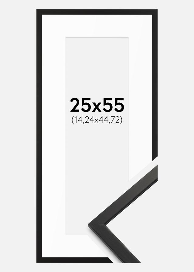 Cadre Edsbyn Noir 25x55 cm - Passe-partout Blanc 6x18 inches