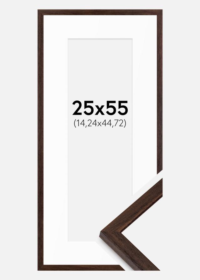 Cadre Edsbyn Noyer 25x55 cm - Passe-partout Blanc 6x18 inches