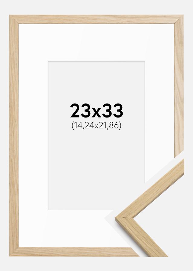 Cadre Edsbyn Chêne 23x33 cm - Passe-partout Blanc 6x9 inches