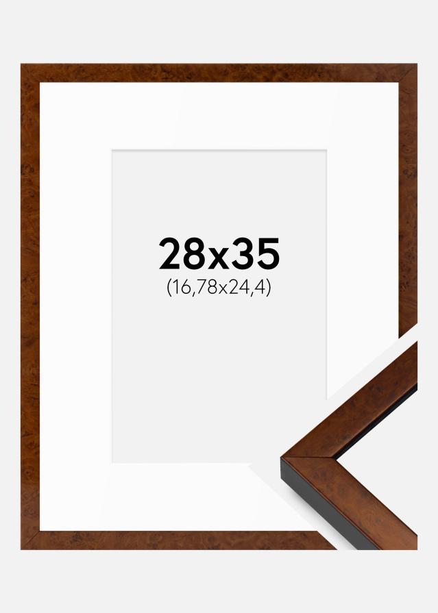 Cadre Ares Noyer 28x35 cm - Passe-partout Blanc 7x10 inches